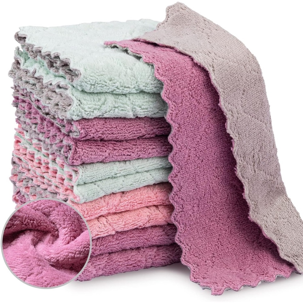 10 pack Kitchen Dish Cloths, Super Absorbent Microfiber Cleaning Cloth.